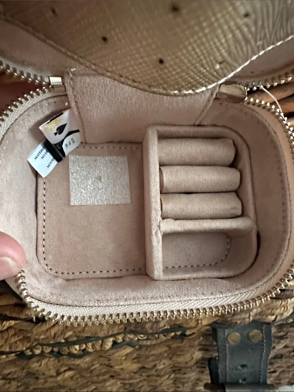 kate spade metallic rose gold zip travel jewelry case pouch • nwt